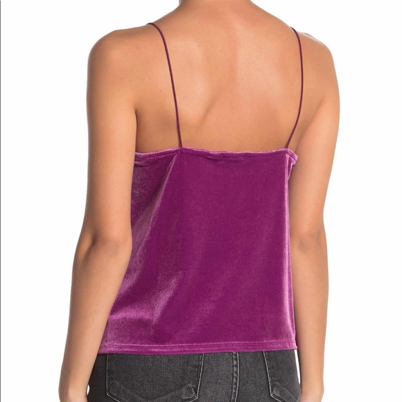 NWOT Free Press Purple Rose Velour Cami, Small - Picture 2 of 8
